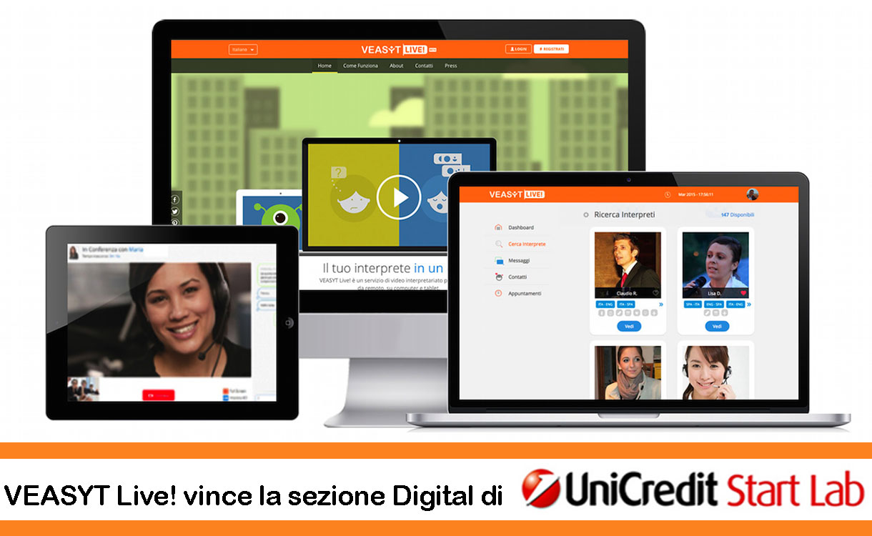 VEASYT Live!, video-interpretariato, vince il premio UniCredit Start Lab